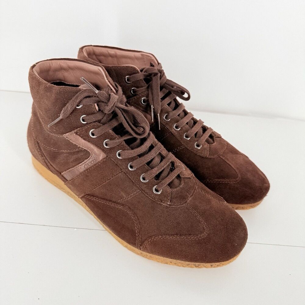 GEOX Men's leather suede sneaker boots 12 US, 45 EUR